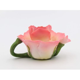 Fine Porcelain Mini Pink Peace Rose Teapot Figurine, 2-1/4" H