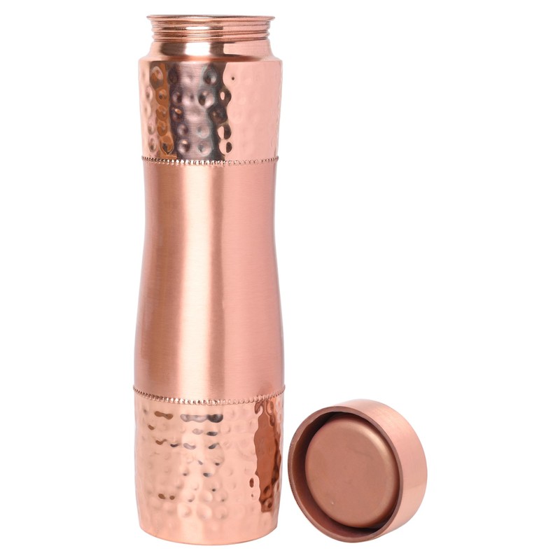 Pure Copper Water Bottle Wide Mouth, 1000 Ml Capacity (33.81