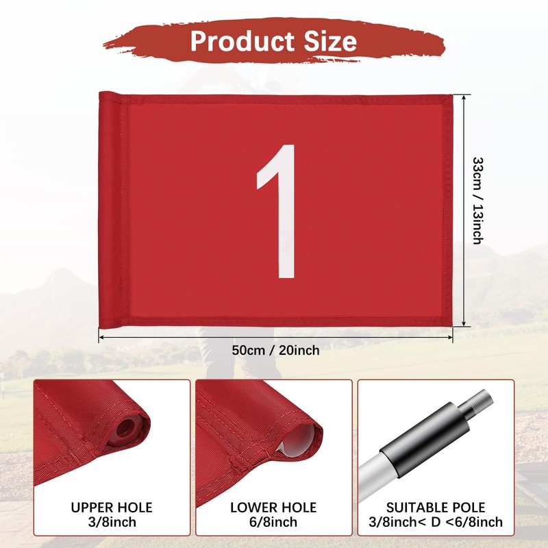 TIXIPEM Golf Flag with Tube Inserted [1pcs] - Nylon Putting