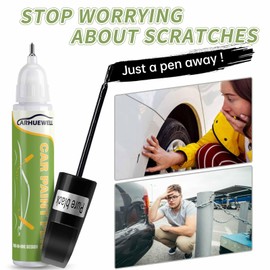 Carhuewell Black Touch Up Paint for Cars, Rim Scratch Remover Pen Automotive Wheel Scratch Fix Gloss Paint (Pure Black)