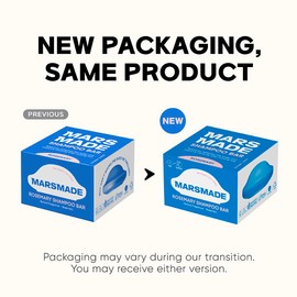 MARS MADE Rosemary Shampoo Bar 2.0 - Hydrating & Moisturizing Natural Hair Soap Bar Shampoo for Hair Volume & Scalp Nourishment - Bathing Soap Solid Shampoo for All Hair Types (120g, 4.23oz)