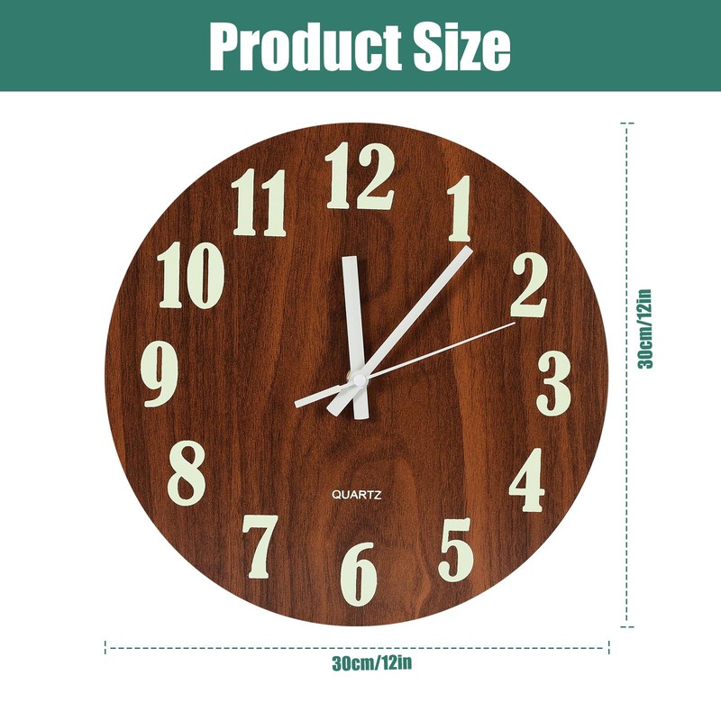 Blingbin Wall Clock, 12 Inch Glow in Dark Wall Clocks,