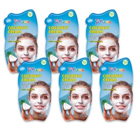 7th Heaven Coconut Cream Face Mask with Oatmeal, Pack of 6 - Smoothing - Sensitive Skin