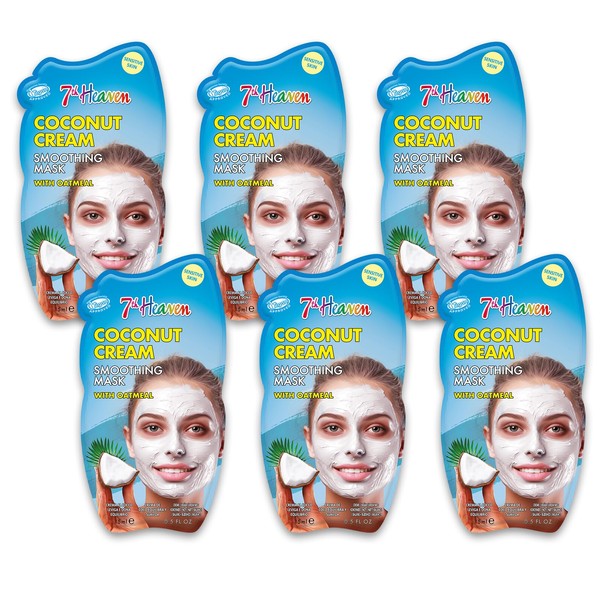 7th Heaven Coconut Cream Face Mask with Oatmeal, Pack of