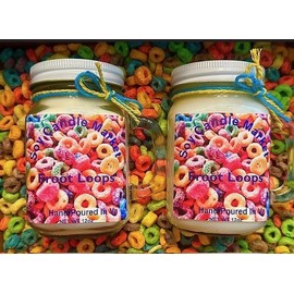 Soy Scented Candles | Handmade & Highly Aromatic Candles Burns Upto 85 Hours in Glass Jar - Perfect for Home Decor, Wedding, Birthday, Dinner (Frootloops, 16 oz)