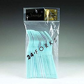 Maryland Plastic Sovereign Forks Bag | Light Blue | Pack of 24