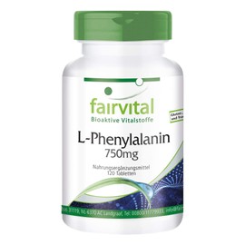 Fairvital L-Phenylalanine 750 mg - for 4 Months - High Dose - Vegan - 120 Tablets - Essential Amino Acid