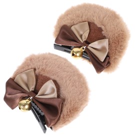 WRITWAA 1 Pair Brown Bear Ears Clips Bear Ear Hair Clip, Kawaii Hair Clips Cosplay Ears Headpiece Festival Hair Accessories for Theme Birthday Party Festival Decoration