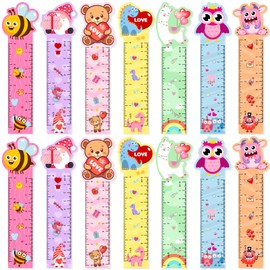 154 Valentine’s Day Bookmark Ruler Bulk Double Sided Valentine Themed Bookmarks with 7 Designs Page Markers for Students Classroom Rewards Prizes Valentine Party Favors Holiday Gift