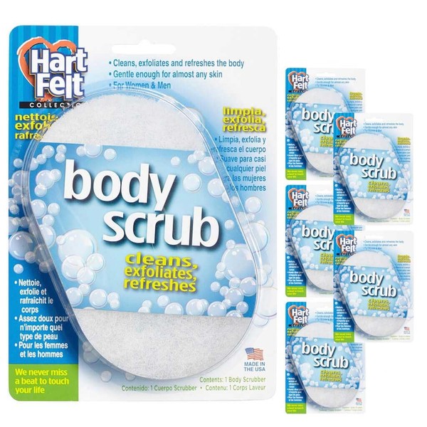 HartFelt Exfoliating Bath Sponge for Dead Skin, Body Sponges for Shower Exfoliating Body Wash Sponge, Pack of 6