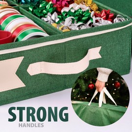 Little ELF Premium Wrapping Paper Storage Organizer, Easy to Carry, Fits 24 Rolls of Wrapping Paper, 6 Individual Pockets for Gift Wrap Supplies, Lightweight and Sturdy