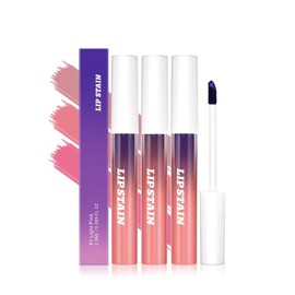 Eveloveu Matte Lip Stain Set - 3 Colors of Waterproof Peel Off Liner for Long-lasting Nude Lip Tint - Highly Pigmented Lip Gloss