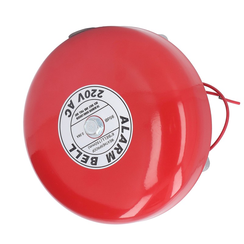 Fire Alarm Bell Electric Metal Round 6in 95db 220V Accessory
