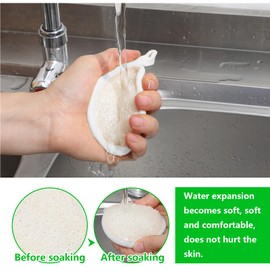 Tyqour 4 Pcs Natural Loofah Sponge Facial Scrub Exfoliating Pads for Face Exfoliating Loofah Pads Scrubbers Facial Sponge Loofah Natural for Women Men Bath Shower (White)
