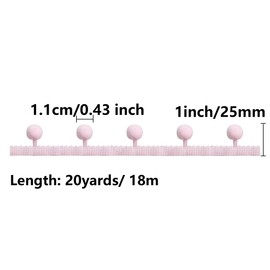 pson 20 Yards Pom Pom Trim Ball Fringe Ribbon, Pink Ribbon Sewing Tassel Ball Applique for DIY, Sewing, Crafts, Decoration