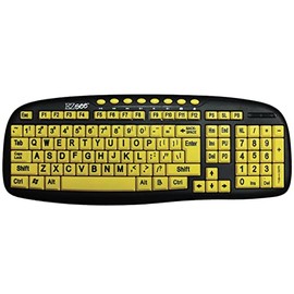 ACP Ezsee Low Vision Keyboard Large Print Yellow Keys by Ergoguys