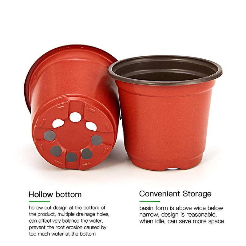 JERIA 200 Pack 6 Inch Plastic Nursery Pots Comewith Drainage