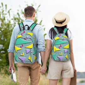 GVGOAGL Cool 80s 90s School Backpack for Girls Boys Women Lightweight Canvas Bookbag Casual Laptop Daypack for Travel Outdoor, Retro 80s 90s 80's 90's Fashion, Large for 17Inch, Daypack Backpacks