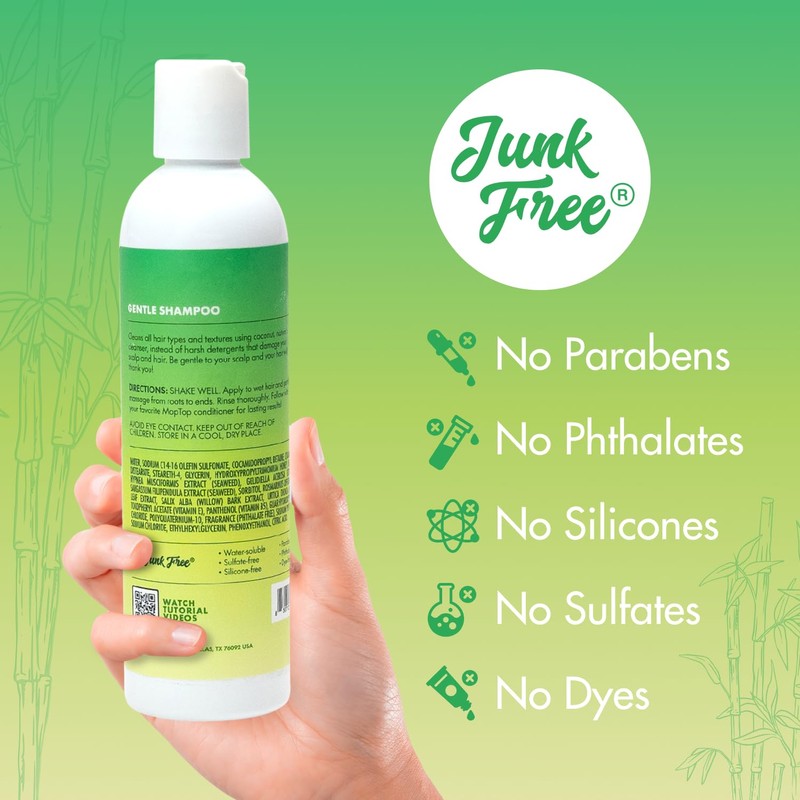 MopTop Gentle Shampoo – Every Day Curly Hair Shampoo, Improves