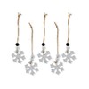 Beaded Snowflake Christmas Tree Ornaments - 5 Count