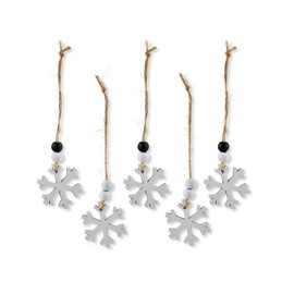 Beaded Snowflake Christmas Tree Ornaments - 5 Count