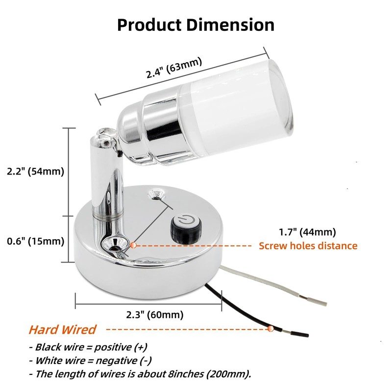 Dream lighting 12volt RV Lights RV LED Bedside Reading Light