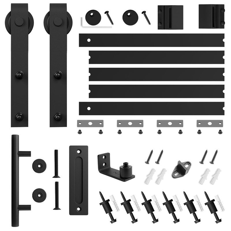 SMARTSTANDARD 6.8FT Sliding Barn Door Hardware Kit (Include 6.8ft Track