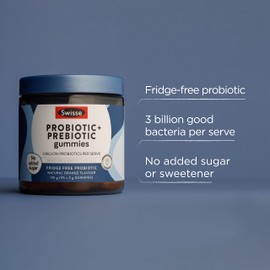 Swisse Probiotic & Prebiotic Gummies - 3 Billion Probiotics Per Serve To Support Gut Health - 45 Pack