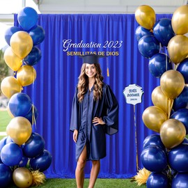 Royal Blue Backdrop Curtains for Parties, Soft Fabric Drapes Royal Blue Curtain Backdrop for Birthday Party Decorations Background for Photography 4x10ft, 2 Panels