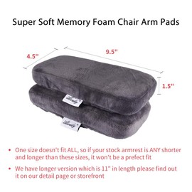 Aloudy Almohadillas ergonómicas de espuma viscoelástica para reposabrazos de silla de oficina, cómodas fundas de reposabrazos para codos y antebrazos para aliviar la presión (juego de 2) (gris)