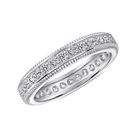 Jewelry by Debbie 925 Sterling Silver Cz Eternity Wedding Promise Band Ring Rhodium Plated (11)