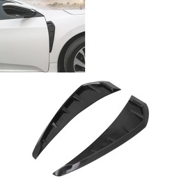 EVGATSAUTO Embellecedor de Rejilla de Ventilación Lateral, 2 Embellecedores de Rejilla de Ventilación para Guardabarros Laterales de Coche, Decoración Universal Negra de Goma Izquierda Derecha