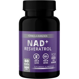Suplemento Alimenticio NAD+ con Resveratrol | 60 Cápsulas de 500 mg | Alta Absorción | Sin Gluten | Sin Aditivos | Apoya Energía Celular y Antioxidante | Lenico
