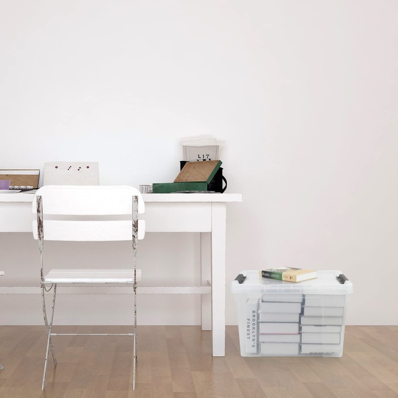 Afromy 4-Pack 50 Quart Large Clear Storage Box, Plastic Storage