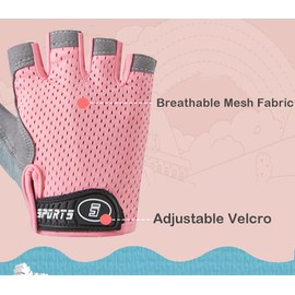 Eohak Kid Boys Girls Bike Gloves Fingerless Sport Cycling Glove for Child Climbing Riding Biking Outdoor Sports