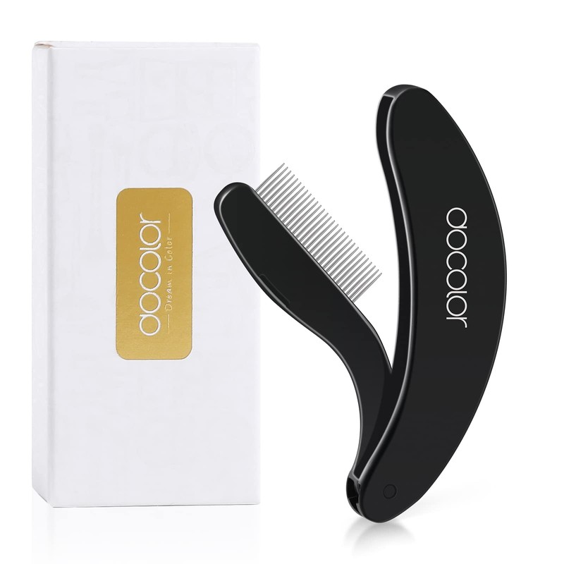 Docolor Foldable Eyelash Comb Stainless Steel Teeth Eyebrow Brush Steel