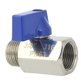 Stainless Steel Mini Ball Valve, Shut-Off Ball Valve (1/4, 3/8, 1/2 Male/Female Thread) BSPP Thread, for Water Pipe Connection, Shower Head Control Valve(Male/Female Thread 3/8)
