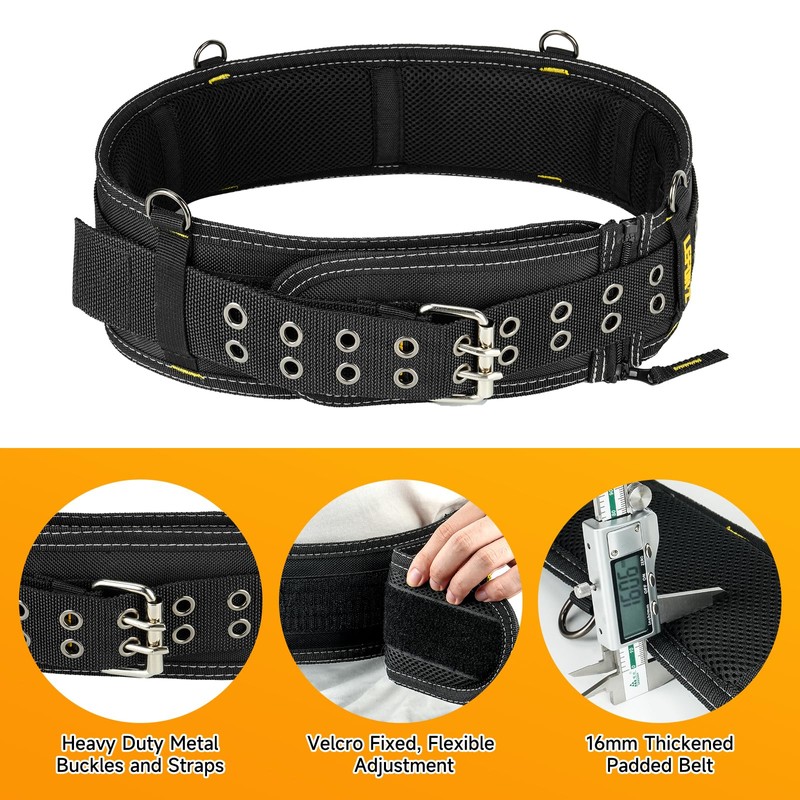 4-Inch Padded Tool Belt,Heavy Duty Tool Belts for Men with
