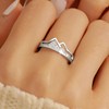 FUNYCHEN 925 Sterling Silver Mountain Ring for Women Hill Faith