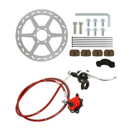 Mini Bike Brake Kit, Compatible with Bajaa Doodle Bug Dirt Bug DB30 97cc 2.8HP MiniBike Go Karts Hydraulic Disc Brake Caliper Assembly 180mm Rear Brake Disc Rotor with Pads Kit
