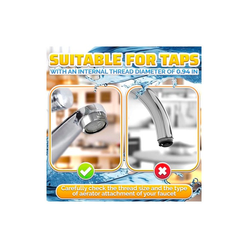4Pcs Bathroom Faucet Aerator Replacement Set 15/16" 24mm, 2.2 GPM
