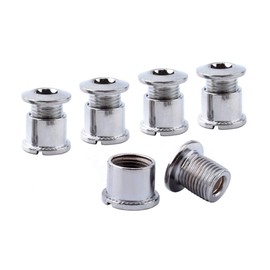 VOANZO 10 Sets M8x12mm Silver Nuts 2pcs/Set Bicycle Wheel Hub Axle Nuts 7075 Aluminum Alloy Screw for Bicycle Double Speed Crankset