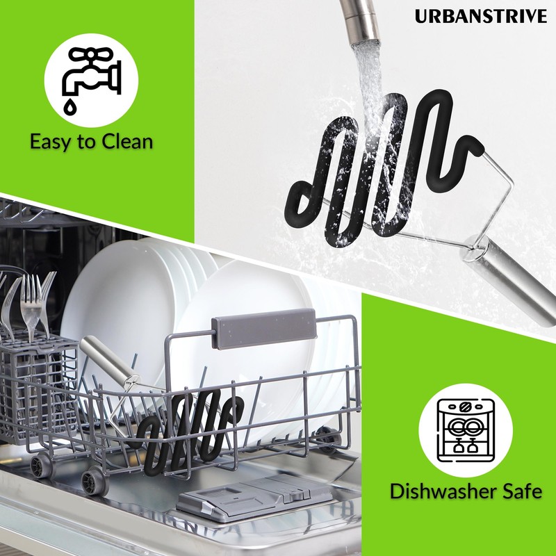 Urbanstrive Non-Scratch Silicone Potato Masher Kitchen Tool, Potatoes Masher Potato