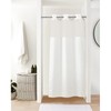 River Dream White Fabric Shower Curtain or Liner with Sheer