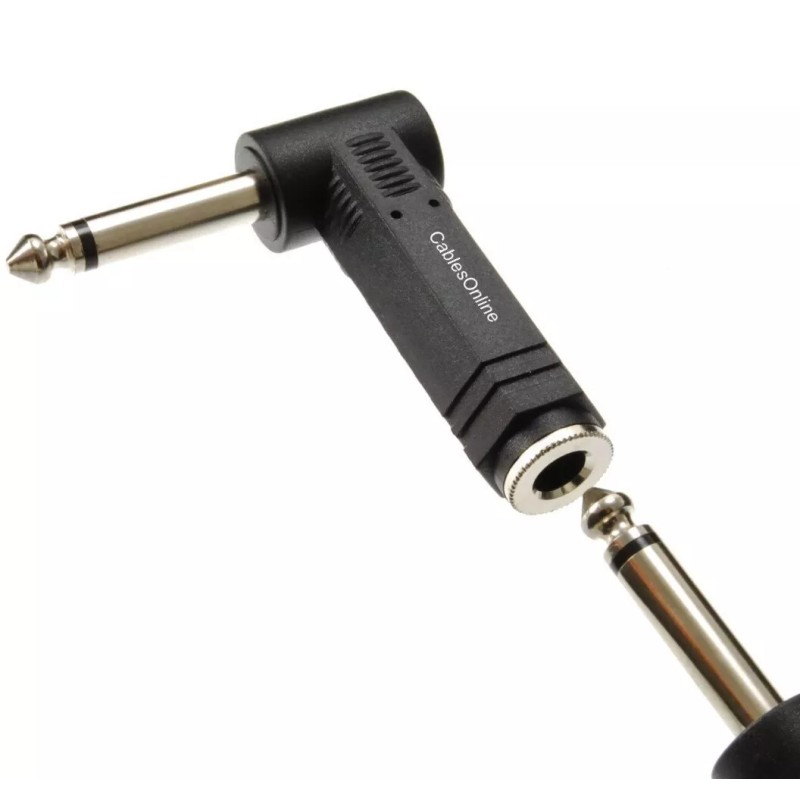 CablesOnline Right-Angle 1/4" (6.35mm) TS Mono Male to 1/4" Mono