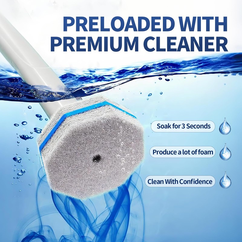 60pcs Disposable Toilet Brush Refills. Bathroom Cleaning.Toilet Wand Refills. Disposable