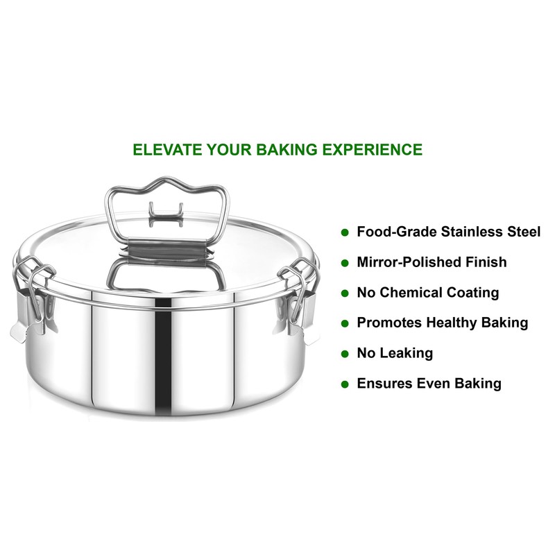 EasyShopForEveryone Stainless Steel Flanera, 7.5 x 7.5 x 3.5 Inches