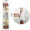 SEAHUI Happy Easter Rabbit Table Runner Rabbit Flower Cross Table