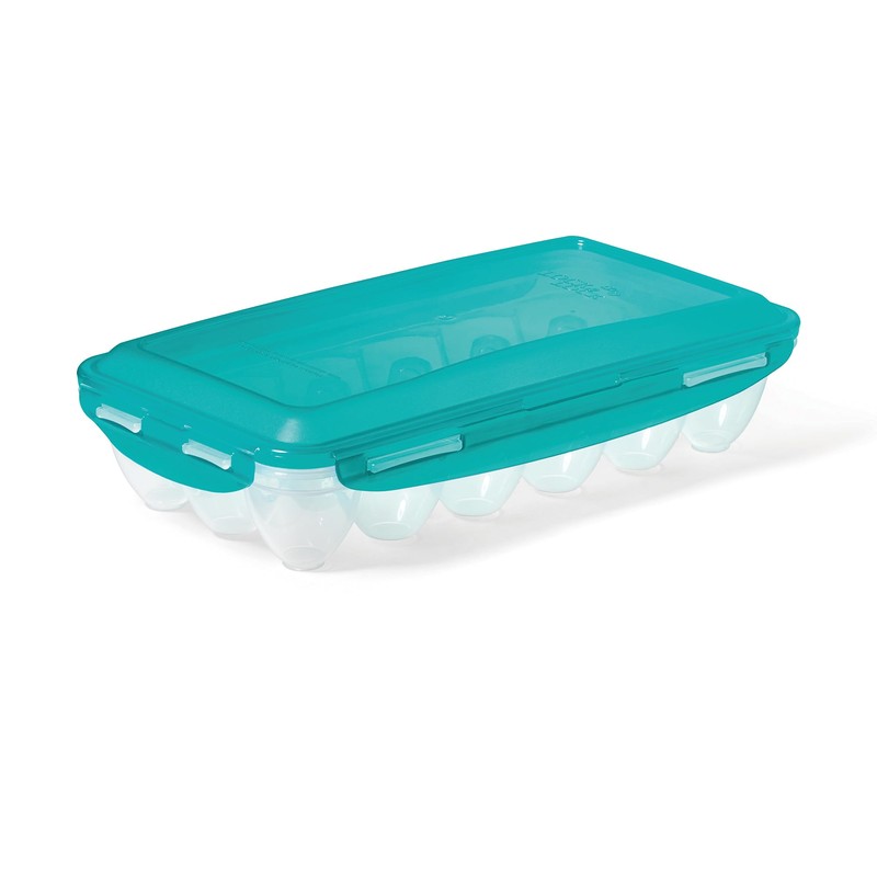 STARFRIT LocknLock Plastic Egg Container, Holds 18 eggs, 4-Sided Locking