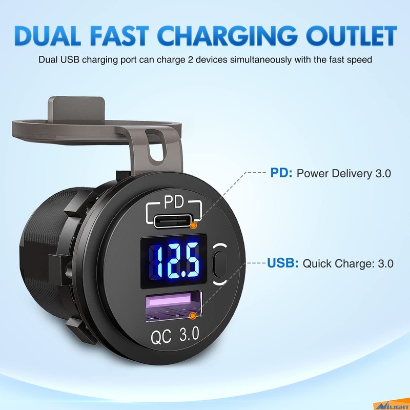 Nilight USB Socket PD Type C and QC 3.0 USB